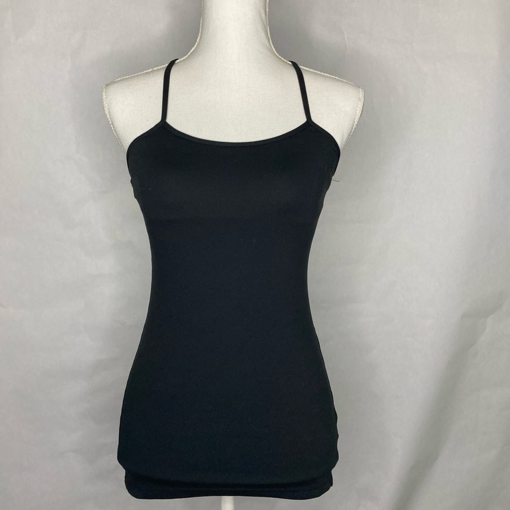 Fundamental Coast women’s size small built in bra tank black cami racerback